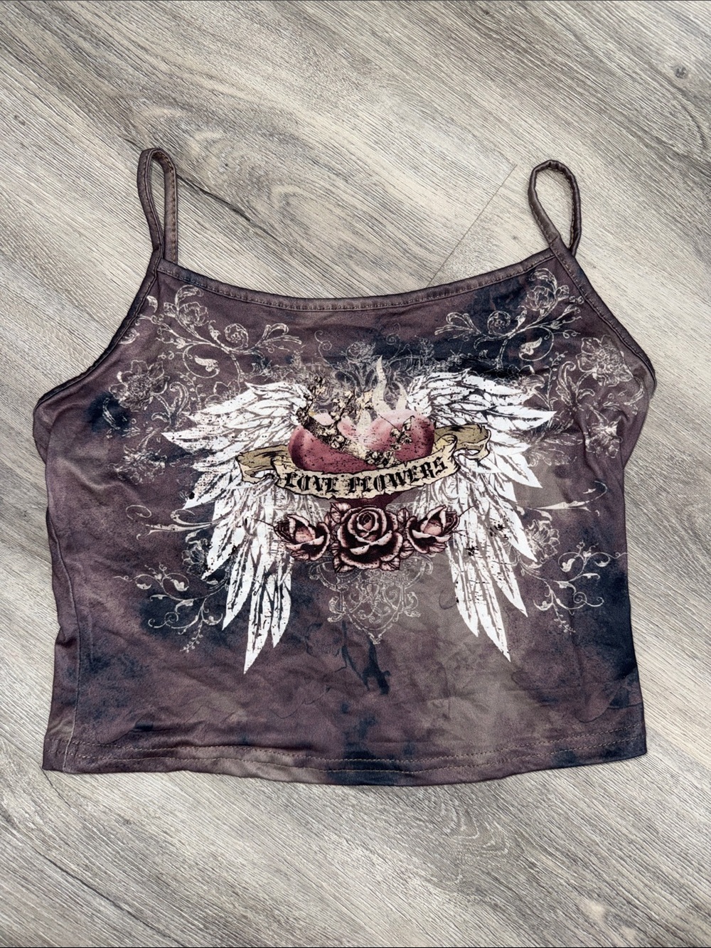 Jersey Shore Style Grunge Graphic Spaghetti Strap Tank Top
